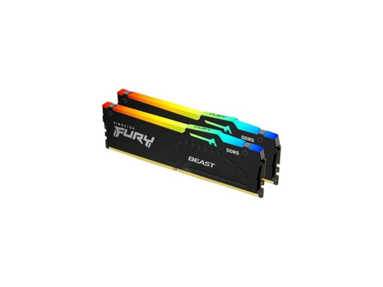 KINGSTON 32GB 5200MT/s DDR5 CL40 DIMM (Kit of 2) FURY Beast RGB for Game PC, AMD EXPO