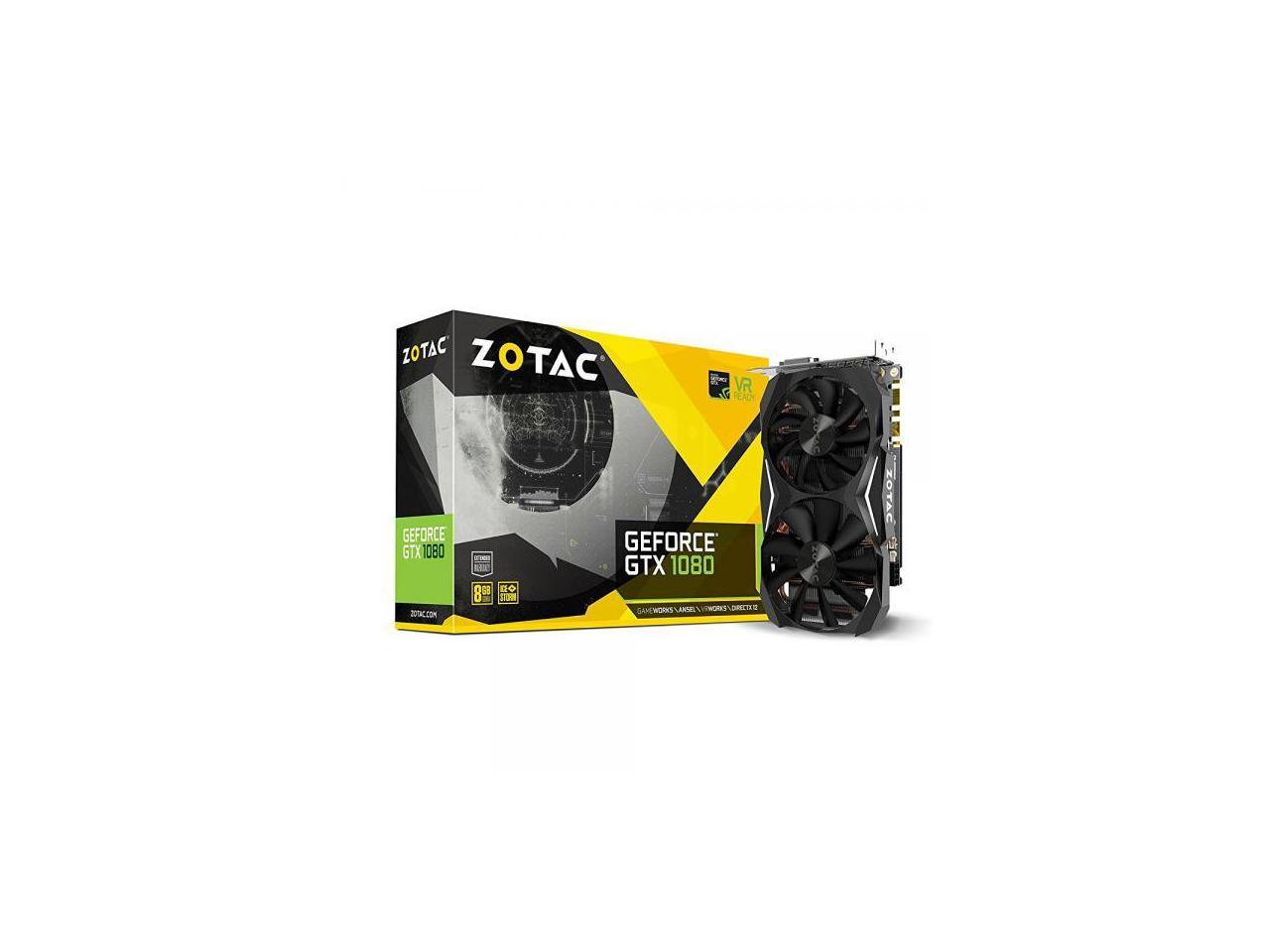 ZOTAC GeForce GTX 1080 Mini 8GB GDDR5X VR Ready Gaming Graphic Card, DisplayPort 1.4, 1x HDMI 2.0, Dual-link DVI (ZT-P10800H-10P)