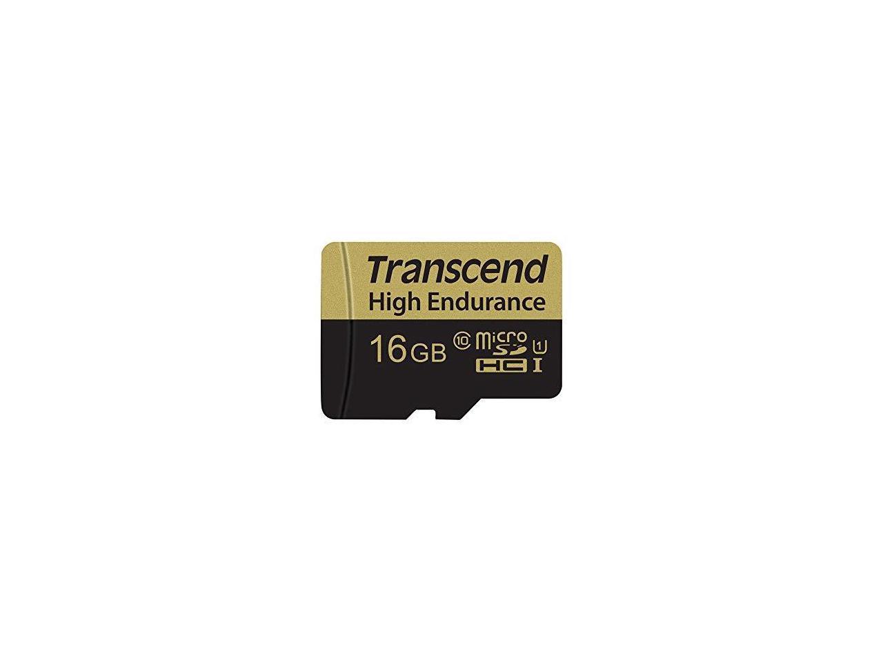 16GB Transcend High Endurance MicroSDHC Card CL10 w/SD Adapter