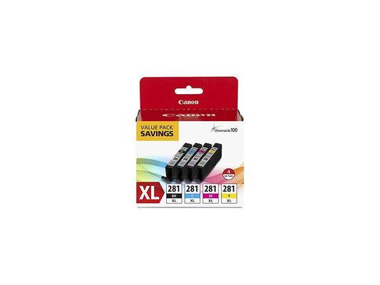 Canon CLI-281 XL High Yield Ink Cartridge - Combo Pack - Black/Cyan/Magenta/Yellow
