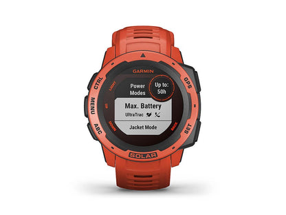 Garmin Instinct Solar, Solar-Powered Rugged GPS Smartwatch, -Flame Red- (010-02293-21)