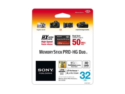 Sony 32 GB MS PRO-HG DUO HX High Speed Memory Card (MSHX32B/M)