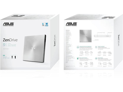 Asus ZenDrive SDRW-08U9M-U DVD-Writer Color Silver Model AS#SDRW-08U9M-U/SIL/G/AS/P2G