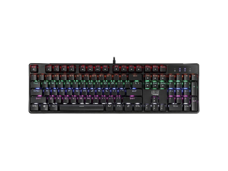 NEW Adesso 640EB AKB-640EB Multi-color Illuminated Mechanical Gaming Keyboard -