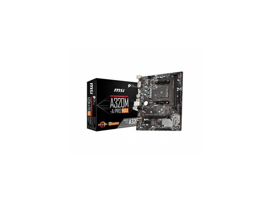 MSI A320M-A PRO MAX Socket AM4/ AMD A320/ DDR4/ SATA3&USB3.2/ M.2/ m-ATX Motherboard Model A320MAPMAX