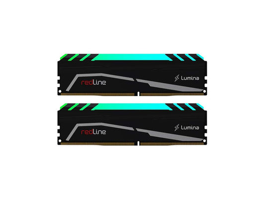Mushkin 32GB(2x16GB) Redline Lumina DDR4 (PC4-24000) 3000MHz CL-16 – 288-pin 1.35V XMP Ready – LED Heatsink – Desktop Memory Model MLA4C300GJJM16GX2