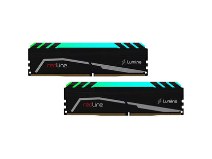 Mushkin 64GB(2x32GB) Redline Lumina DDR4 (PC4-24000) 3000MHz CL-16 – 288-pin 1.35V XMP Ready – LED Heatsink – Desktop Memory Model MLA4C300GJJM32GX2
