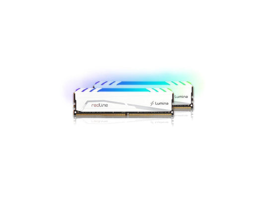 Mushkin - 32GB 2X16GB DDR4-2666 UDIMM PC4-21300 -2666MHz- 16-17-17-36 Redline Lumina White Model MLB4C266GHHF16GX2
