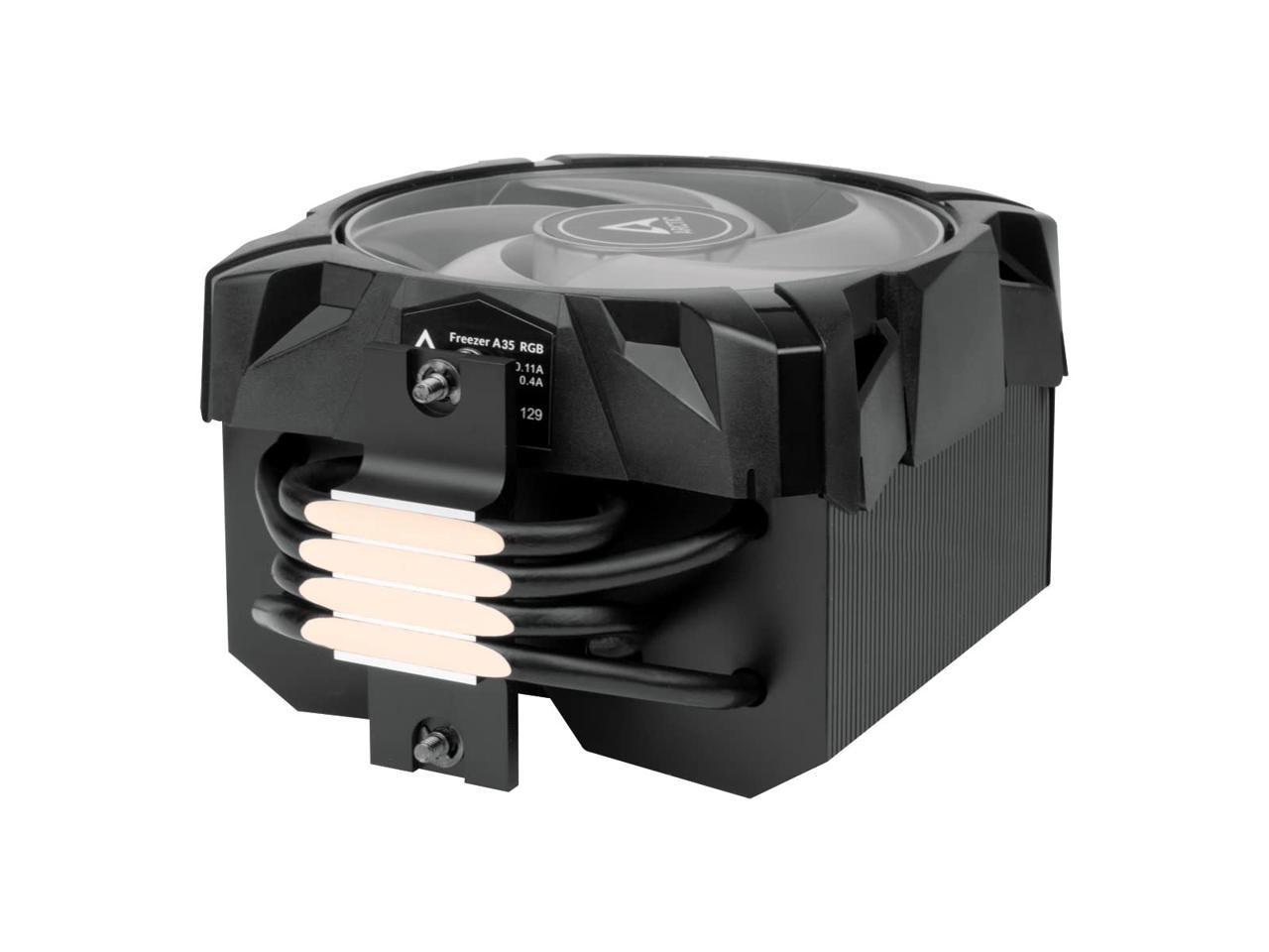 ARCTIC Freezer A35 RGB - Single Tower CPU Cooler with RGB, AMD Specific, Pressure Optimized 120 mm P-Fan, 200-1700 RPM, 4 Heat Pipes, incl. MX-5 Thermal Paste - Black