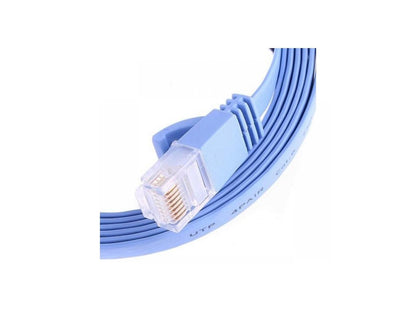 NEON Network Cable CAT6 RJ45 UTP Flat Snagless 15ft Blue. Model Cat6e-5m-LBLSN