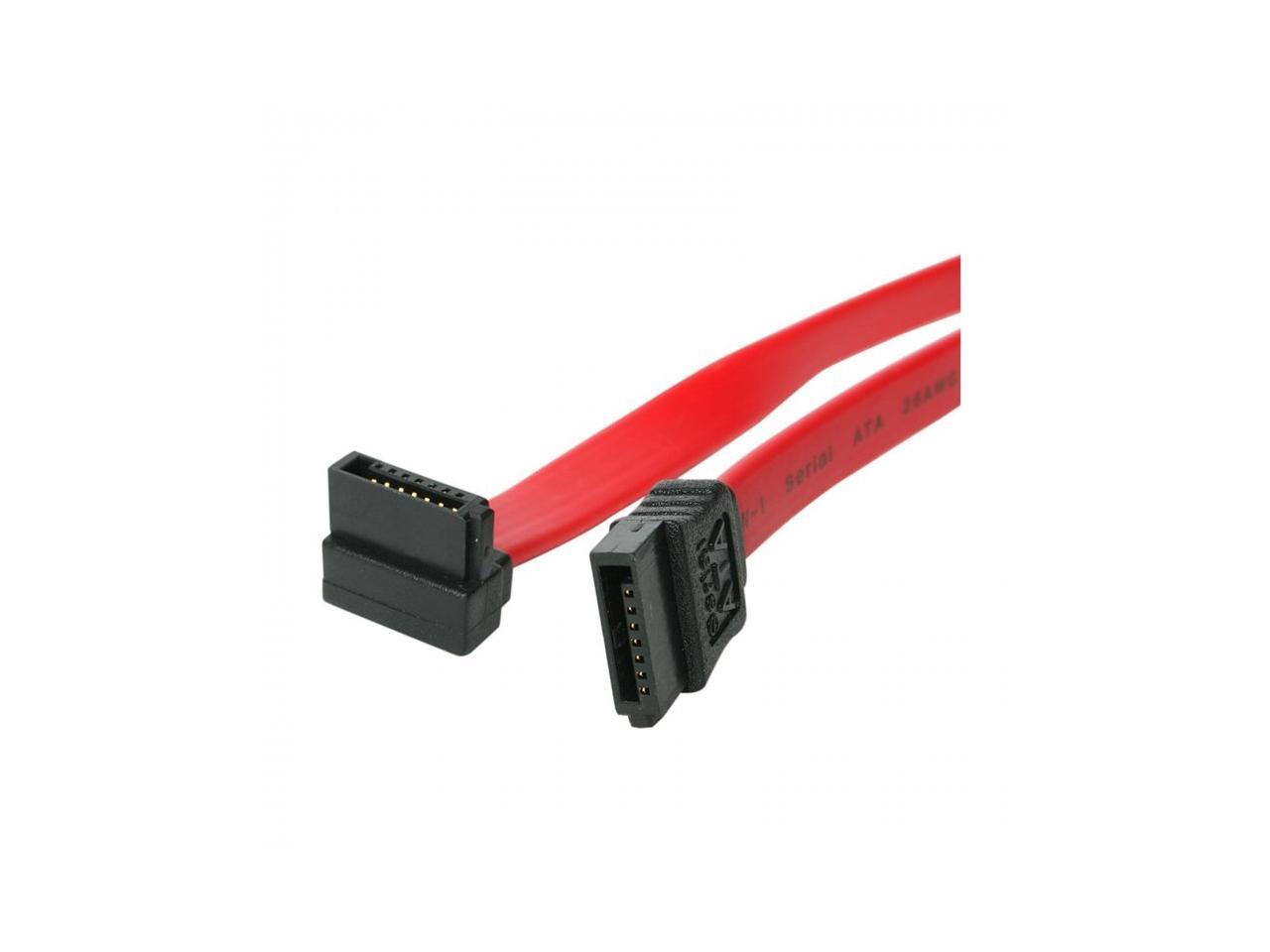 NEON SATA Cable Serial ATA 7-pin Internal Angled Cable Red 40cm. Model NQ-SC002-90DEG