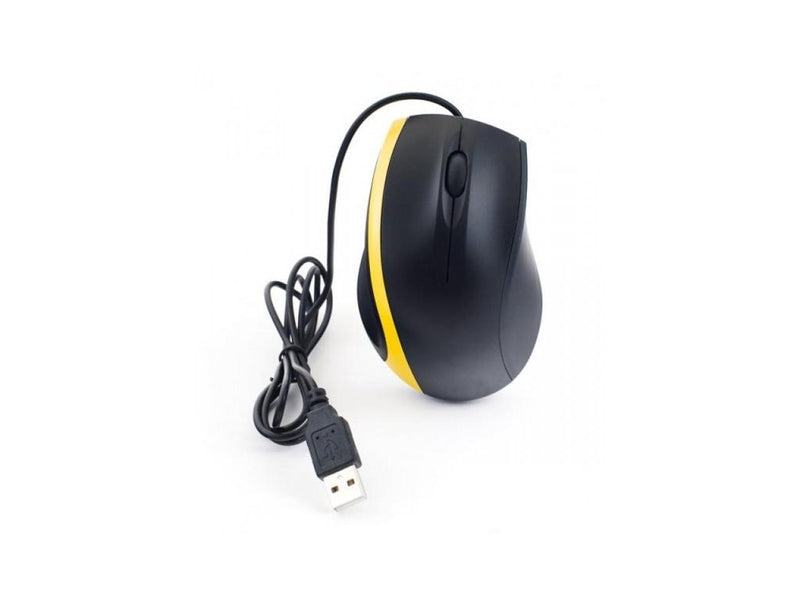 NEON 3D Optical Mouse Dual-Button with Scrool-Wheel. Black With a Yellow Stripe Model NEO-865A-MSE