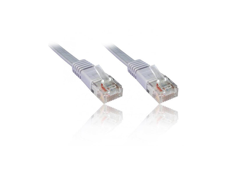 NEON Network Cable Patch Cord CAT6 RJ45 UTP Flat 10ft. Grey Model SX499A