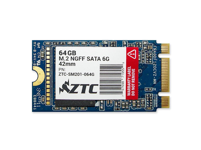 ZTC Armor 64GB 42mm M.2 NGFF 6G SSD Solid State Drive. Models ZTC-SM201-064G