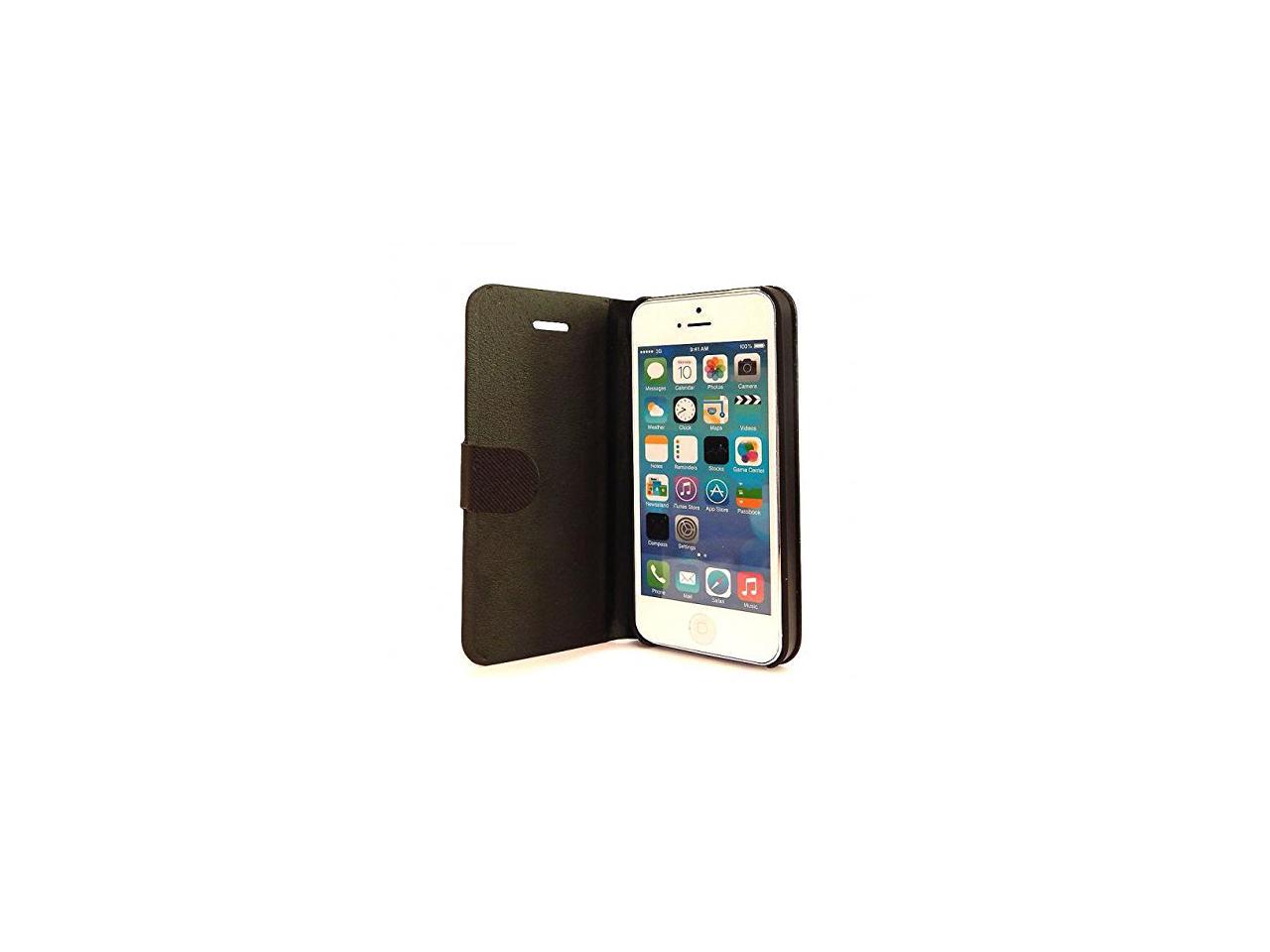 NEON Black iPhone 5 Flip Cover with Auto-Sleep Function Model IPH5-FLI-BK