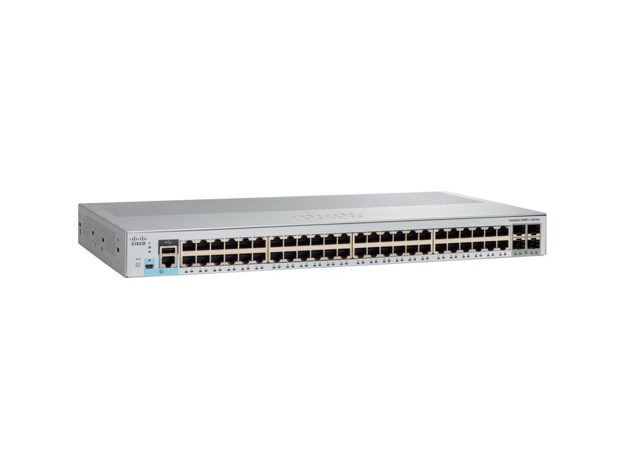 Cisco 48 Ports Catalyst 4 Layer Supported Ethernet Switch Model WS-C2960L-48TS-LL