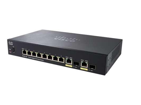 Cisco 10 Ports Gigabit PoE 2 Layer Supported Manageable Smart Switch Model SG250-10P-K9-NA