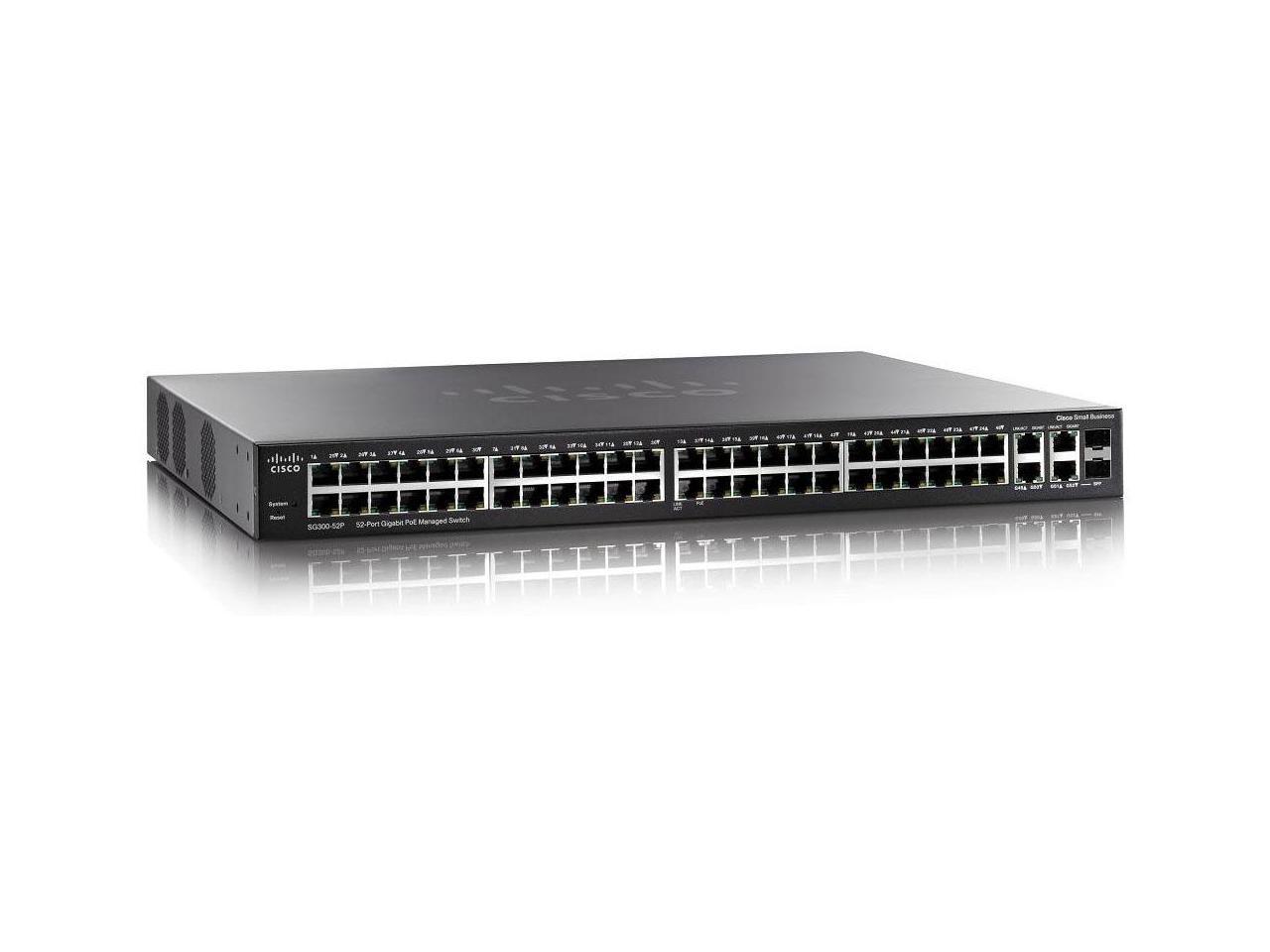 Cisco 52 Ports Layer 3 Supported PoE Manageable Switch Model SG300-52P-K9-NA