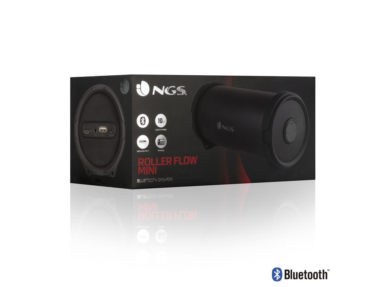 NGS Roller Flow Mini 10W Bluetooth Speaker with FM Radio USB Port AUX Input Model ROLLERFLOWMINI