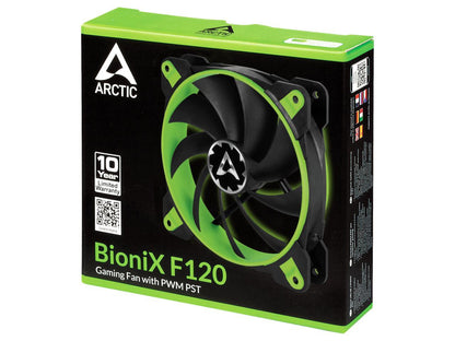 ARCTIC BioniX F120 - Gaming Fan with PWM PST I Silent 3-Phase Motor I 200 to 1800 RPM - Green