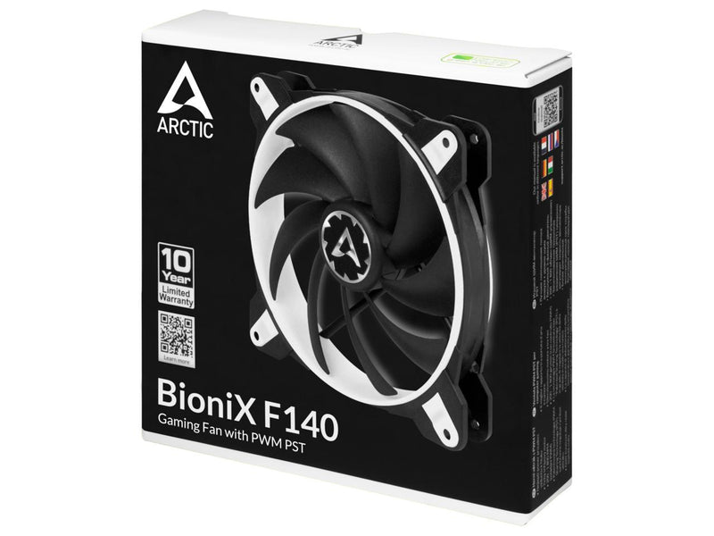 ARCTIC BioniX F140 - Gaming Fan with PWM PST I Silent 3-Phase Motor I 200 to 1800 RPM - White