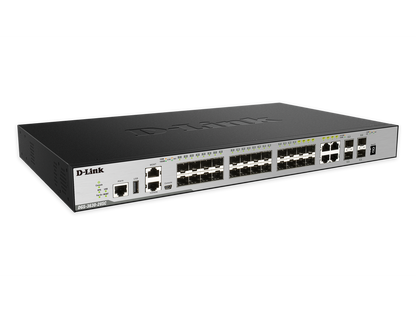 D-Link 28 Port Layer 3 Stackable Managed Gigabit Switch including 4 10GbE Ports Model DGS-3630-28SC/SI