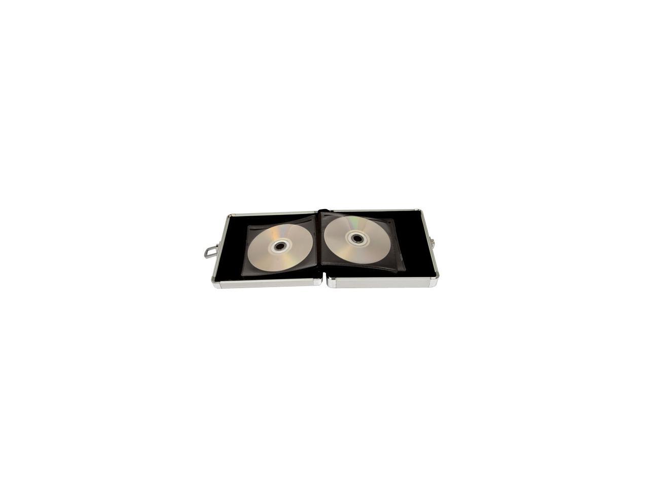 Sunnymay 20 Disc CD/DVD/Blu-ray Case: Silver "Corduroy" Stripe Surface w/ Silver Trim Model SMYADQ7020RST