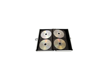 Sunnymay 24 Disc CD/DVD/Blu-ray Case: Silver "Corduroy" Stripe Surface w/ Silver Trim Model SMYAD7024RST