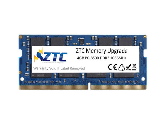 ZTC 4GB (1X 4GB) DDR3 PC-8500 1066MHz SO-DIMM 204-Pin Memory Upgrade Module for Early 2009(See Description), Early 2010 MacBook, MacBook Pro Unibody Models, 2009 iMac Models
