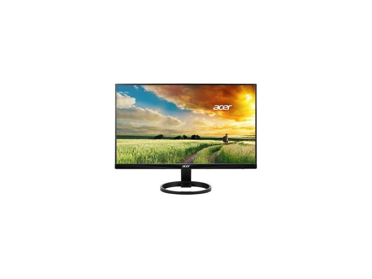 Acer R Series R240HY Black 23.8" IPS 4ms (GTG) Widescreen LED/LCD 1920 x 1080 FHD, Slim Frameless and Eco Friendly Design, Built-in Speaker, HDMI and USB Type-C