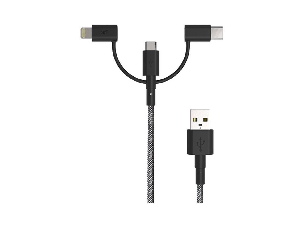 PQI i-Cable Multi-Plug 180 (Micro USB / USB Type C / Lightning)