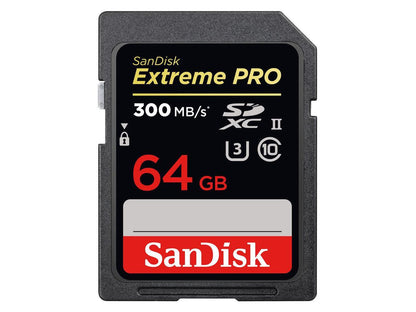 SanDisk - SDSDXPK-064G-ANCIN - SanDisk Extreme Pro 64 GB Class 10/UHS-II (U3) SDXC - 300 MB/s Read - 260 MB/s Write -
