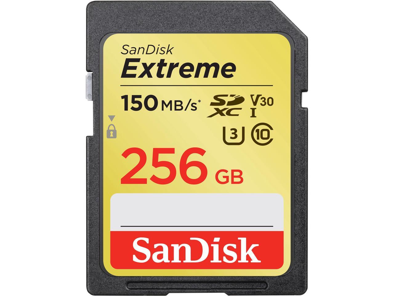 SanDisk 256GB Extreme SDXC V30 UHS-I U3 Memory Card
