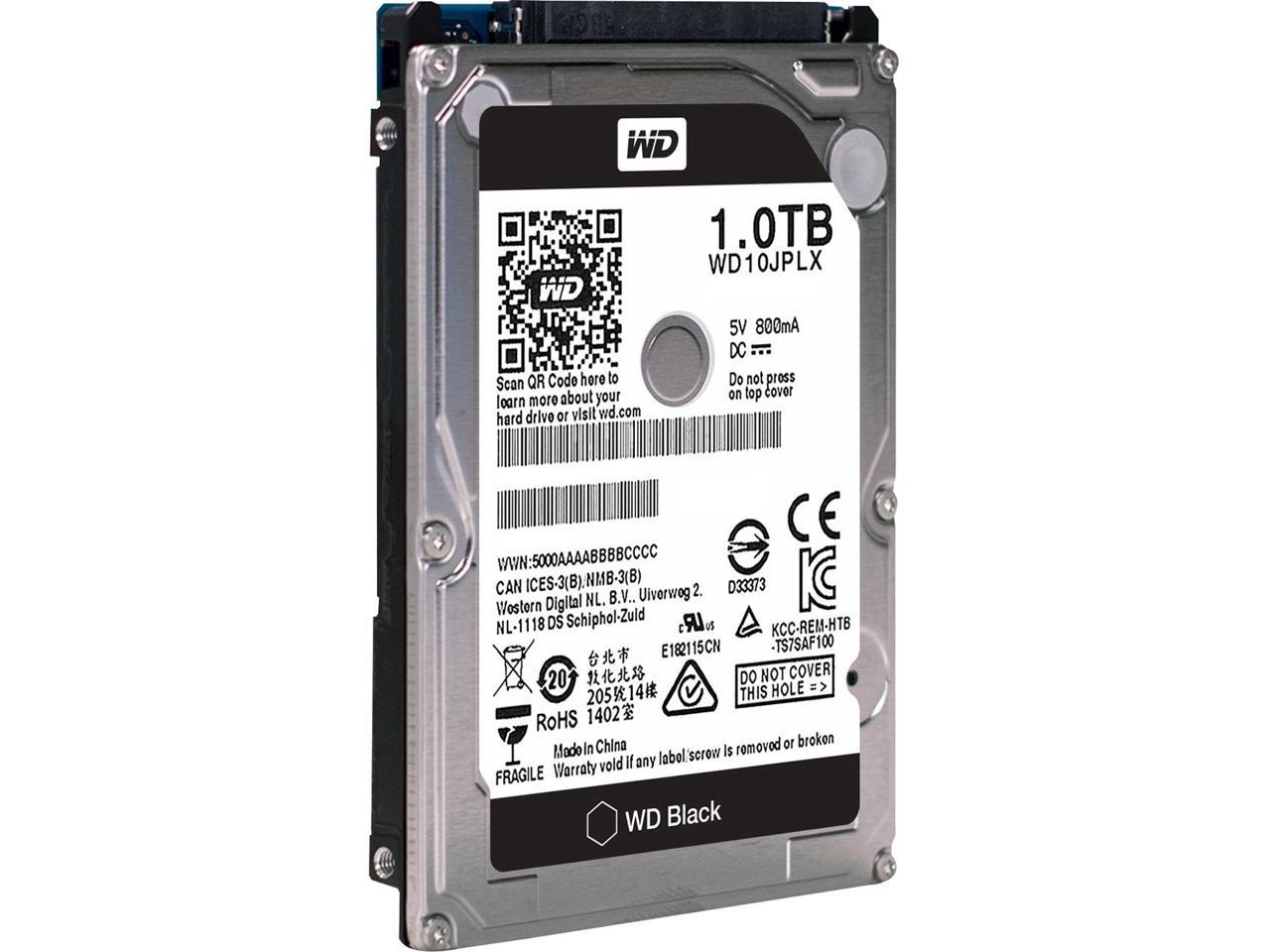 WD WD10JPLX Black 2.5-inch 1TB Performance Hard Drive - SATA - 7200rpm - 32 MB Buffer