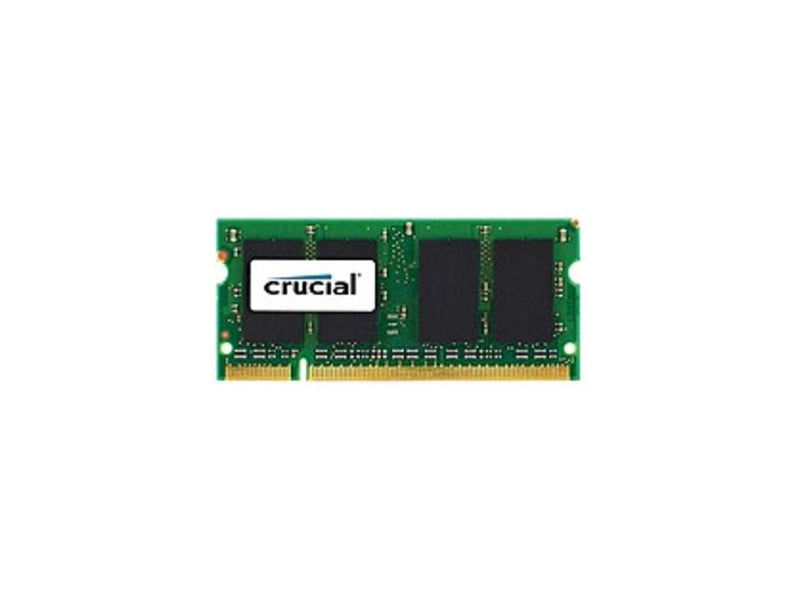 Crucial 1GB DDR2 SDRAM Memory Module - 1GB - 800MHz DDR2-800/PC2-6400 - Non-ECC - DDR2 SDRAM - 200-pin SoDIMM