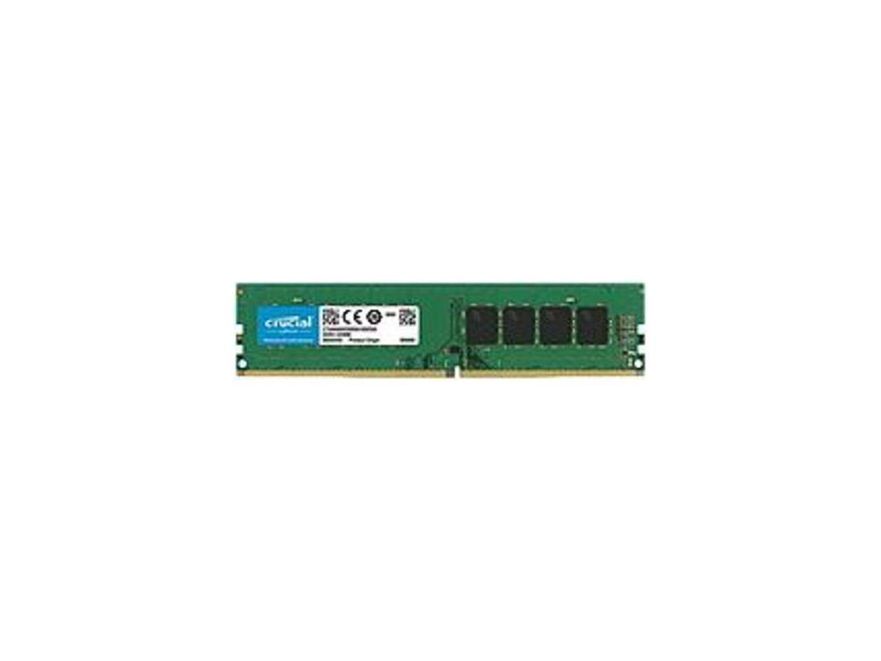 Crucial 16GB 2666 MT/S 288-Pin DDR4 SDRAM UDIMM (PC4-21300) Memory Module, CL19, Unbuffered, Dual Ranked x8, Non-ECC, 1.2V