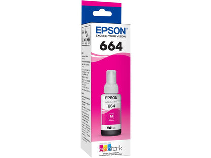Epson T664, Magenta Ink Bottle - Inkjet - Magenta - 6500 Pages