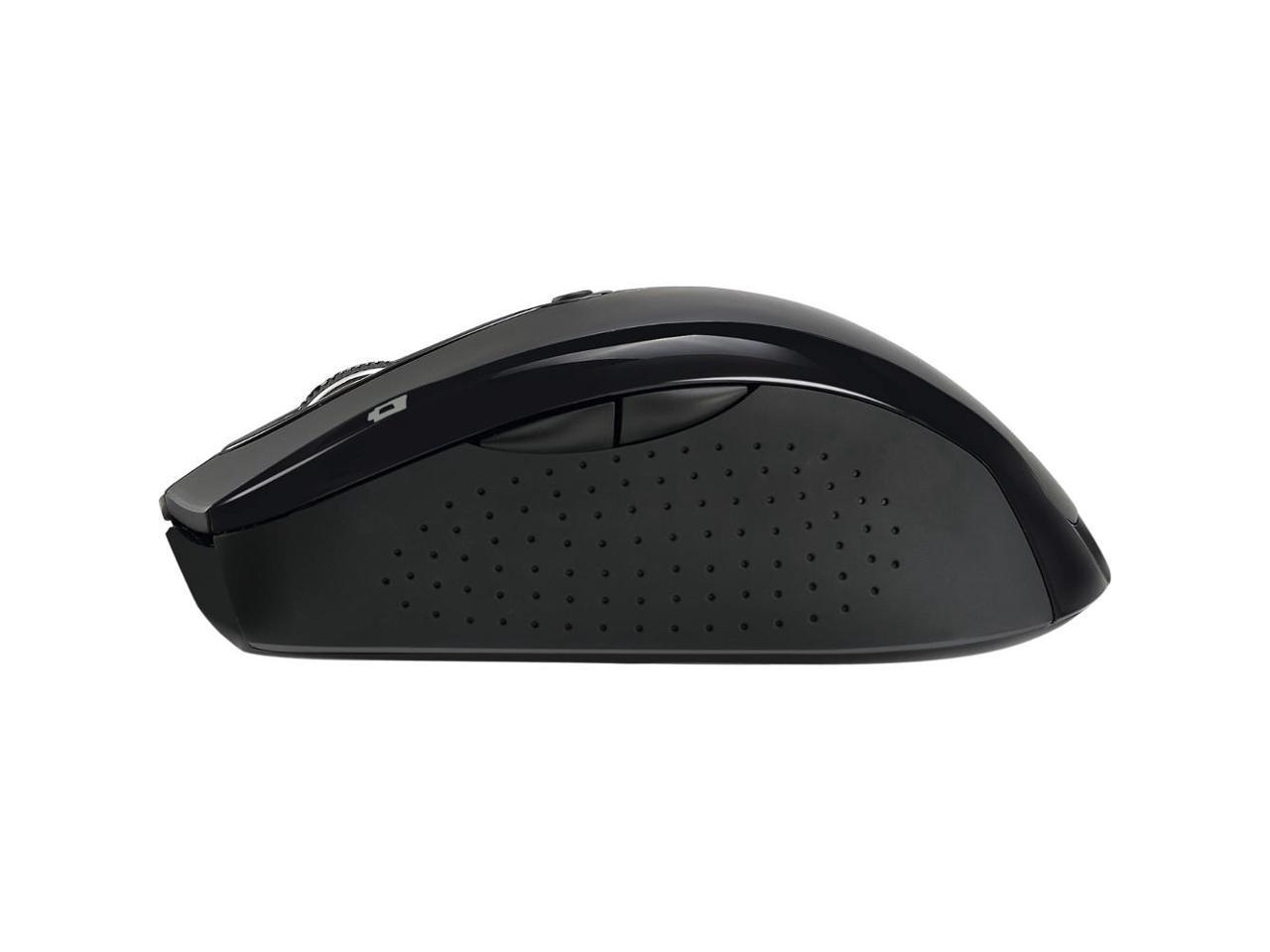 Adesso iMouse M20B - Wireless Ergonomic Optical Mouse - Optical - Wireless - Radio Frequency - Black - USB - 1600 dpi - Scroll Wheel - Right-handed Only