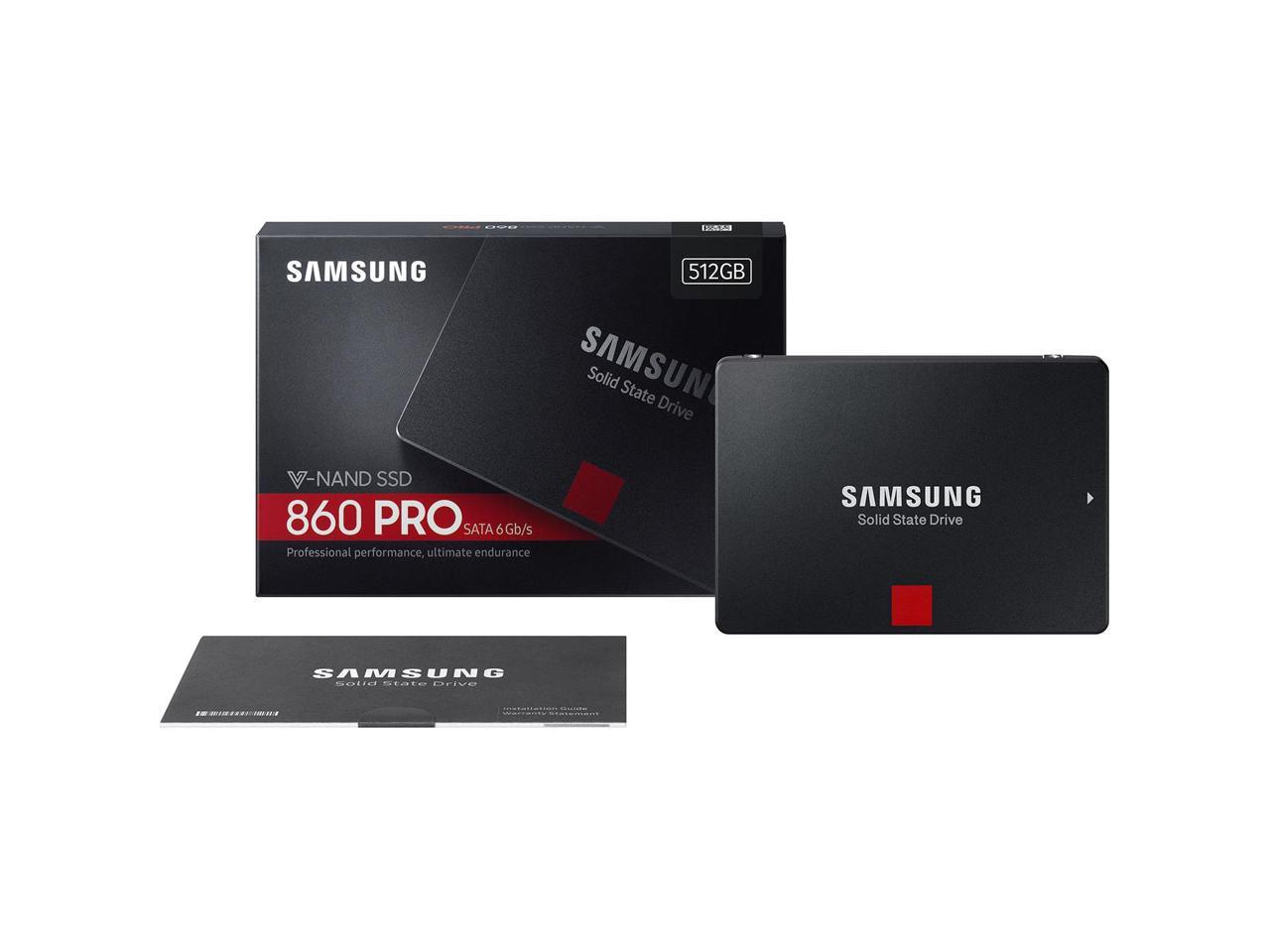 Samsung - MZ-76P512E - Samsung TDSourcing 860 PRO MZ-76P512E - Solid state drive - encrypted - 512 GB - internal - 2.5 - SATA 6Gb/s - buffer: 512 MB - 256-bit AES - TCG Opal Encryption 2.0