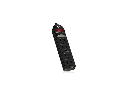 V7 4-Outlet Home/Office Surge Protector 450 Joules Black SA0414B9N6