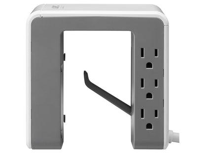 APC Desk Mount Power Station, 6 Outlet U-Shaped Surge Protector, 1080 Joule of Surge Protection with 4 USB A Charging Ports (PE6U4W)