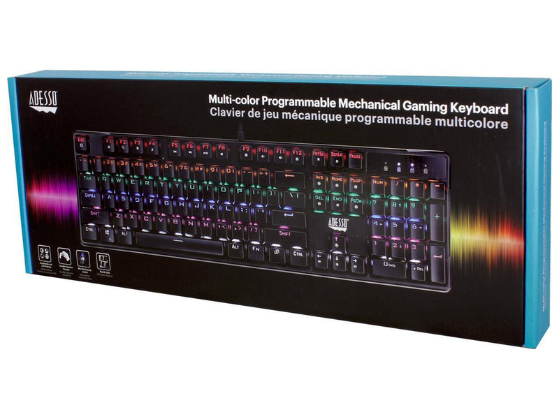 Adesso Multi-Color Illuminated Mechanical Gaming Keyboard