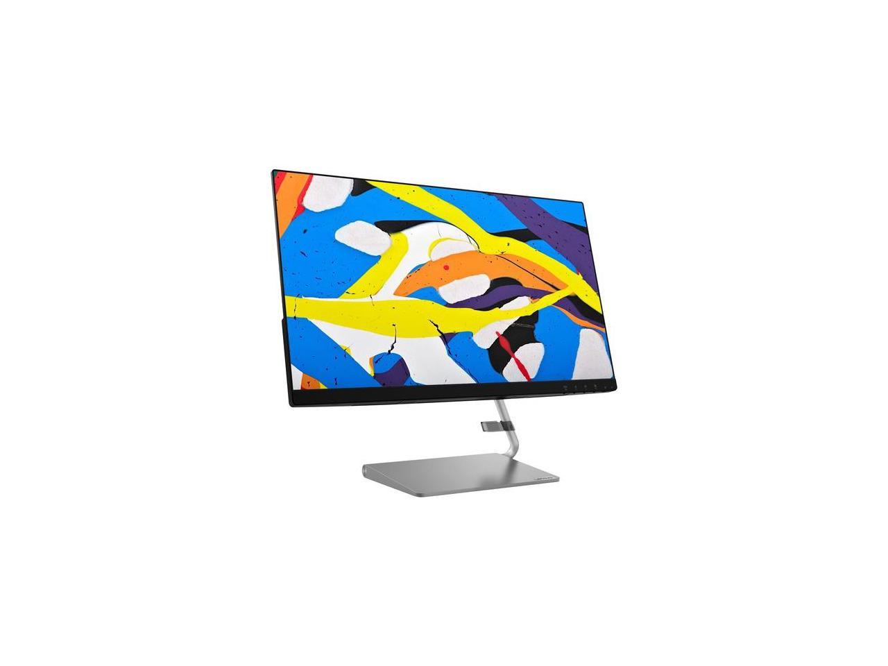 Lenovo Q24i-10 24" (Actual size 23.8") Full HD 1920 x 1080 Up to 4ms HDMI VGA AMD FreeSync Built-in Speakers NearEdgeless Bezel LED Backlit IPS Monitor