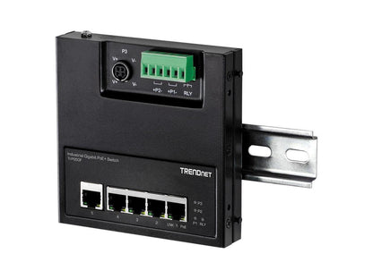 TRENDnet 5-Port Industrial Gigabit PoE+ Wall-Mounted Front Access Switch