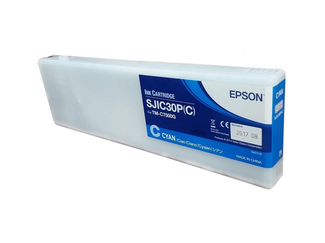 EPSON C33S020636 TM-C7500G CONSUMABLES SJIC30P(C) GLOSS CYAN INK CARTRIDGE FOR COLORWORKS TM-C7500 RESTRICTED TO COLORWORKS PARTNERS ONLY