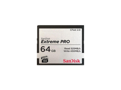 SanDisk - SDCFSP-064G-A46D - SanDisk Extreme Pro 64 GB CFast Card - 525 MB/s Read - 430 MB/s Write - Lifetime Warranty