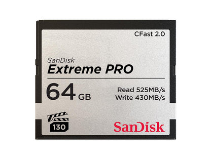 SanDisk - SDCFSP-064G-A46D - SanDisk Extreme Pro 64 GB CFast Card - 525 MB/s Read - 430 MB/s Write - Lifetime Warranty