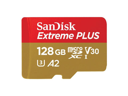 SanDisk - SDSQXBZ-128G-ANCMA - SanDisk Extreme PLUS 128 GB Class 10/UHS-I (U3) microSDXC - 170 MB/s Read - 90 MB/s Write