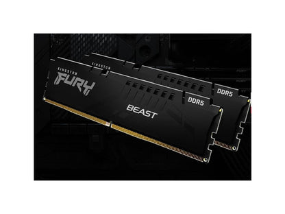 Kingston Fury Beast RGB 16GB 6000MT/s DDR5 CL40 DIMM Desktop Memory 2 x 8 GB, KF560C40BBAK2-16