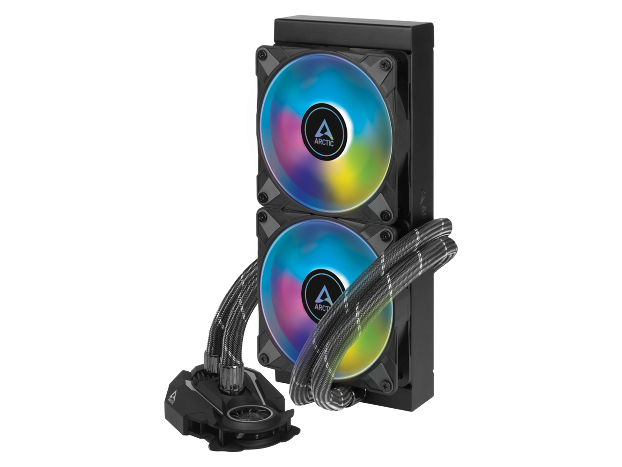 ARCTIC ACFRE00093A Liquid Freezer II 240 A-RGB - Multi-Compatible All-in-one CPU AIO Water Cooler with A-RGB, Compatible with Intel & AMD, efficient PWM-Controlled Pump, Fan Speed: 200-1800 RPM -Black